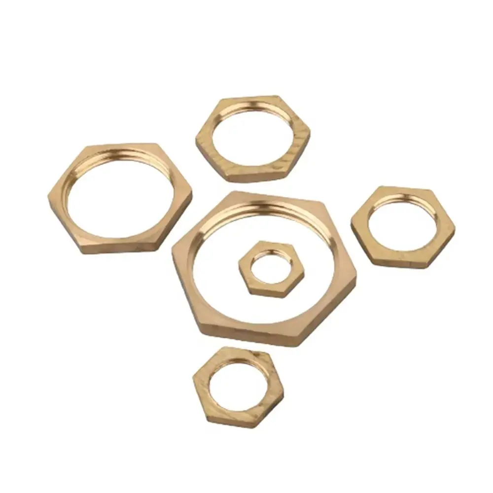 10Pcs Brass Hex Lock Nuts Hexagonal Shank Cap BSP 1/8