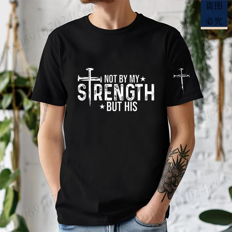 Faith Printed Men Funny T-Shirts Short Sleeve Shirt Christian Bible Verse Print T-Shirts Round Neck Tee Shirt Casual Summer Tops #1