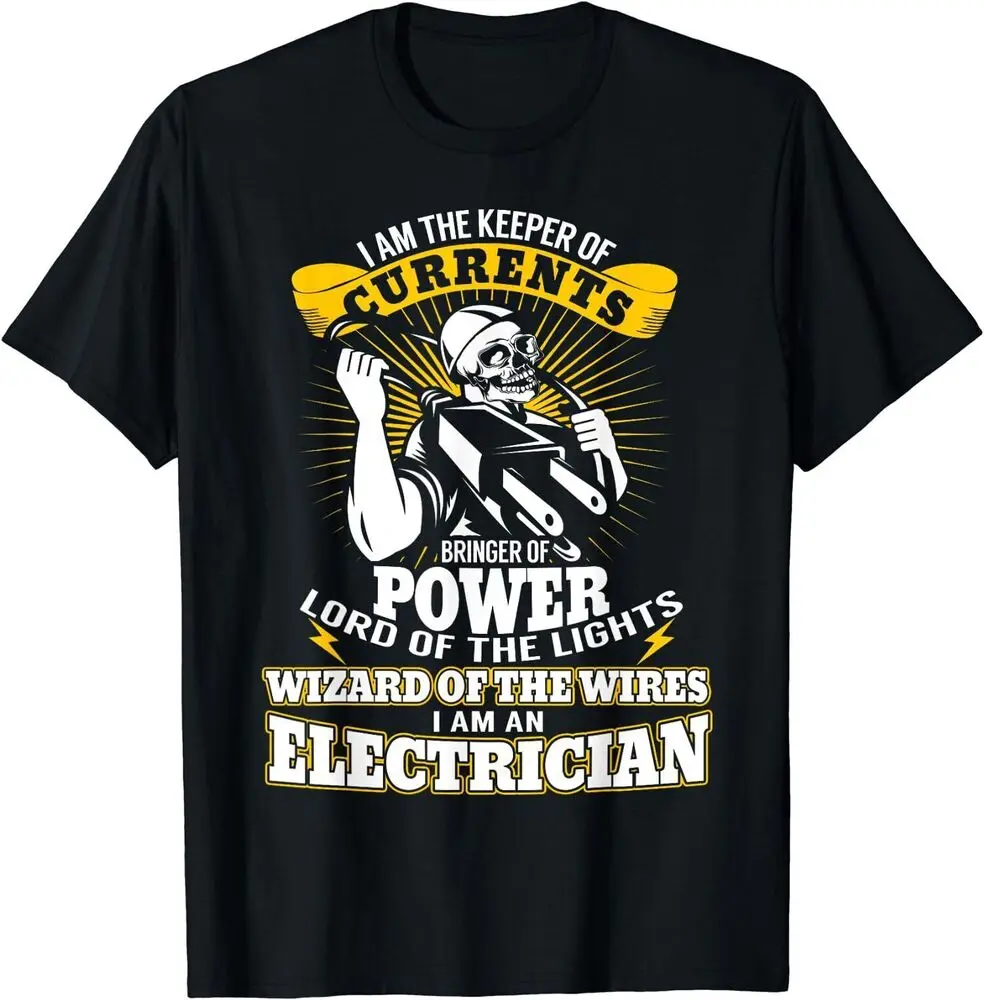 Keeper Of Currents Bringer Of Power Electrician T-Shirt For Men Clothing Women Tees High Quality 100%Cotton Short Sleeve