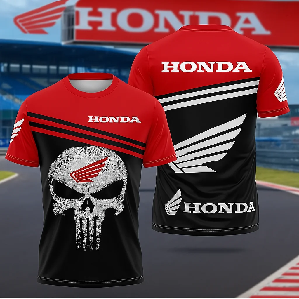 

Мужская летняя футболка Honda Racing, быстросохнущая мотоциклетная байкерская майка с коротким рукавом, легкая дышащая уличная одежда для верховой езды
