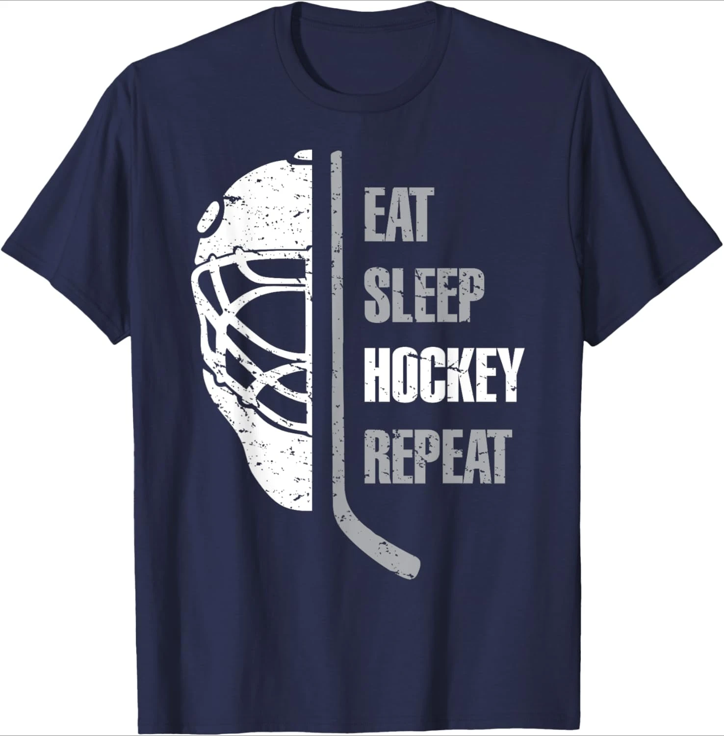 Personality Eat Sleep Hockey Repeat Christmas for Teen Adult Hockey T-Shirt Cool Trending Mens Graphic Tshirts Casual All-match