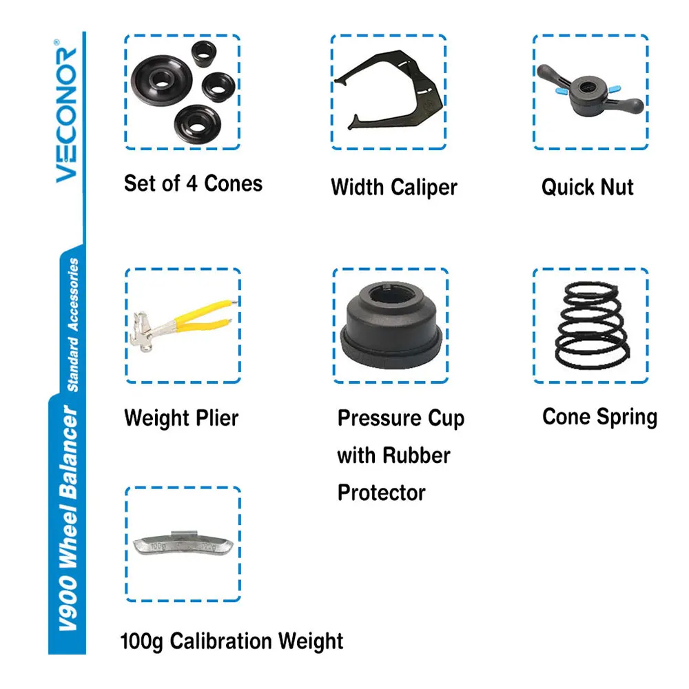 V900 Semi-automatic Car Wheel Balancer with CE for Car Wheels up to 24\