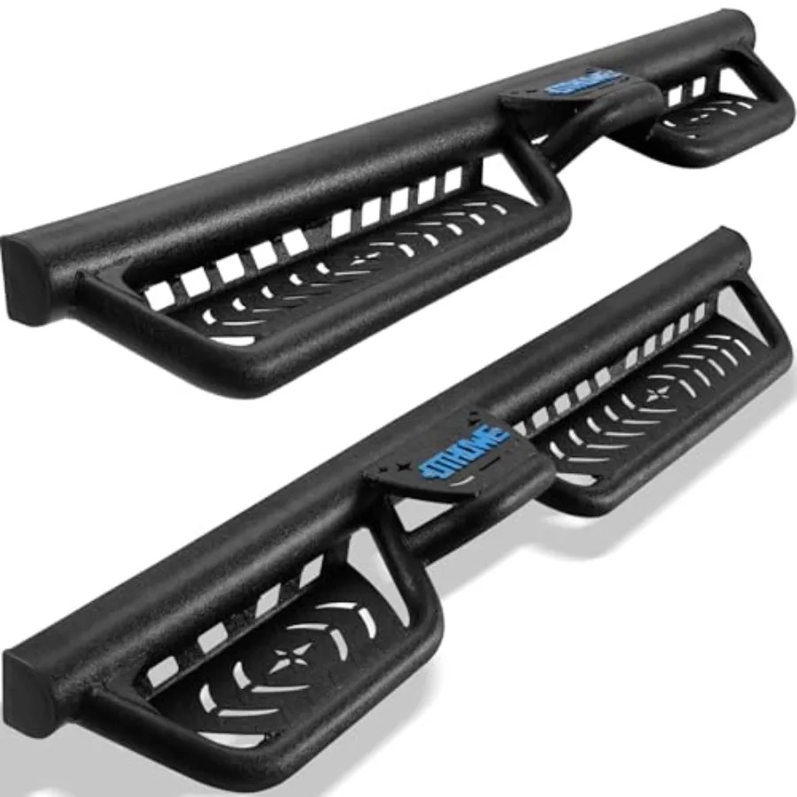 

Running Boards Compatible with 2021-2026 Ford Bronco 4 Door SUV Two-Stair Design Heavy-Duty Side Steps Carbon Steel Black Rock