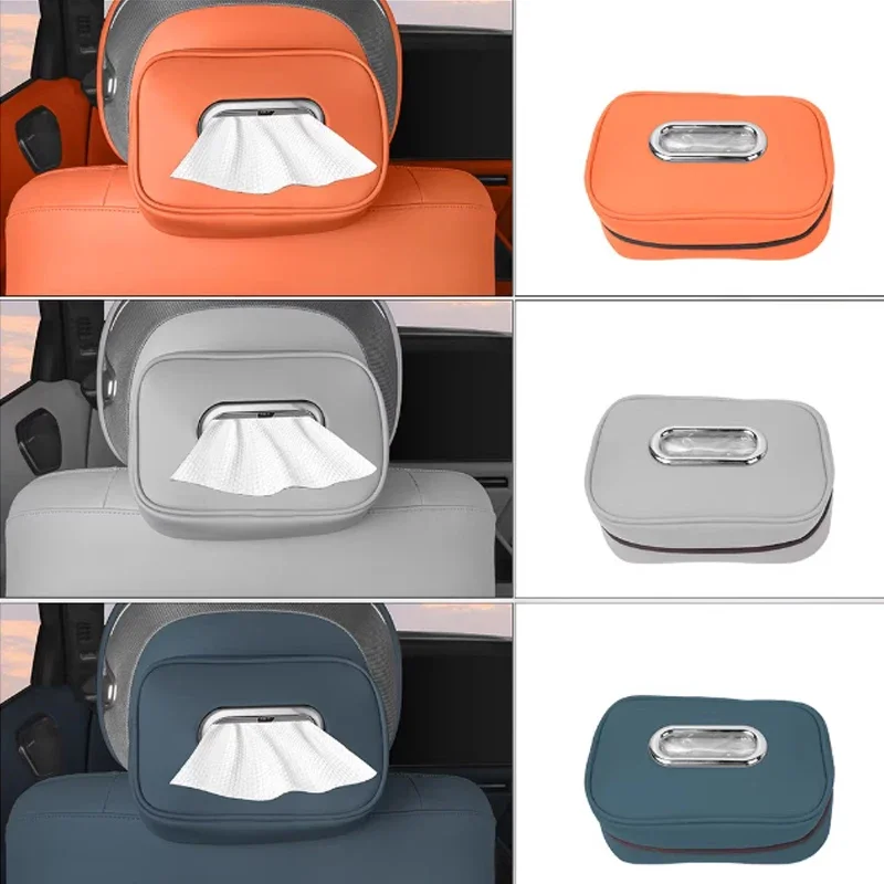 

Для LYNK CO 900 2025 2026, автомобильная коробка для салфеток, кожаный материал, портативные автомобильные аксессуары