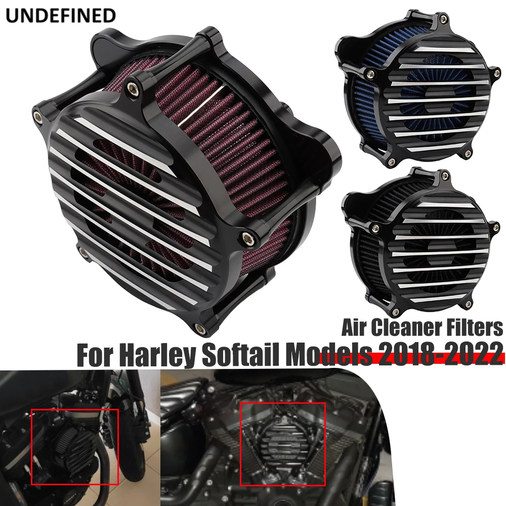 

Air Cleaner Intake Filter For Harley Touring Softail Models 2017 2018 2019 2020 Motorcycle Air Filters Turbine Black Fence Cover
