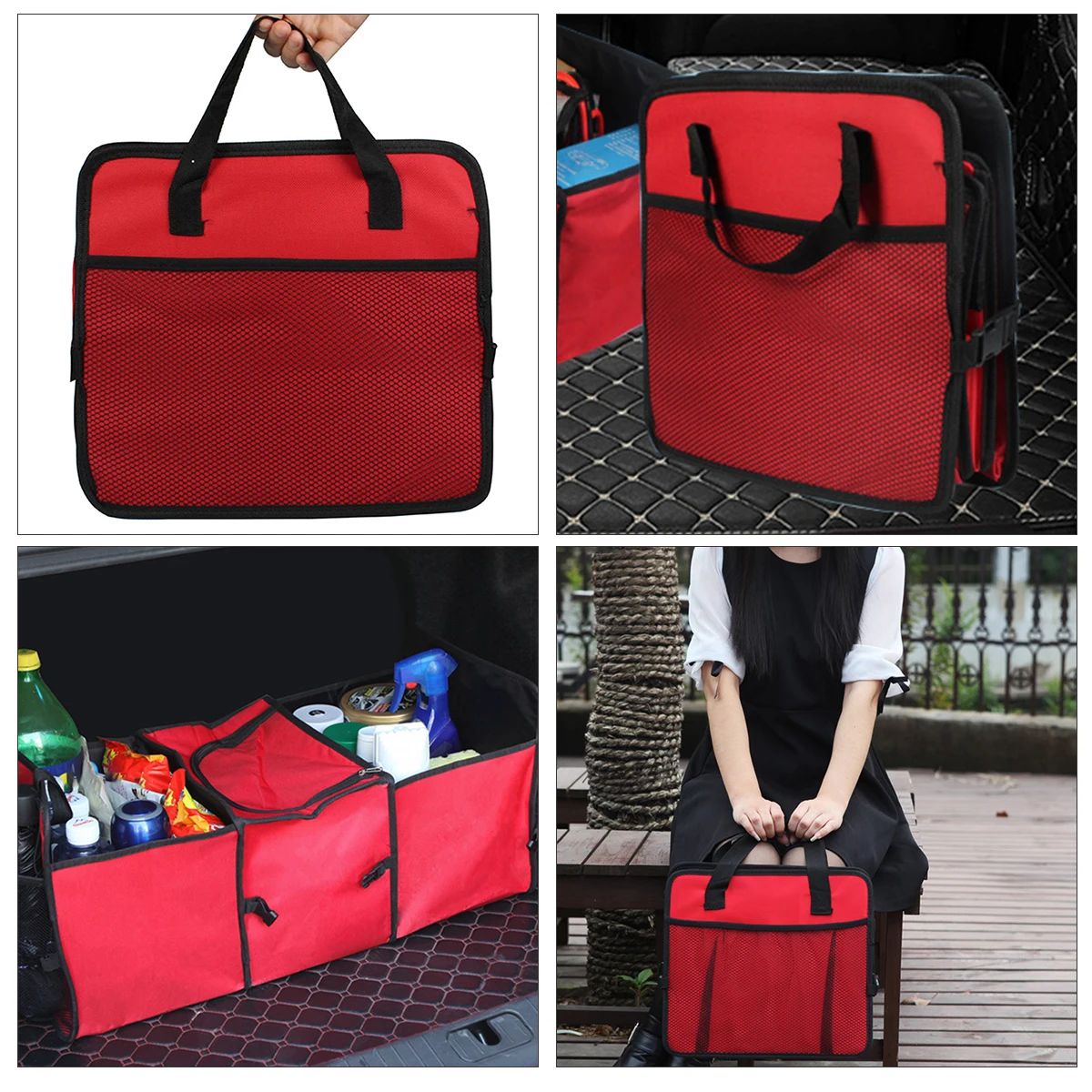 

Foldable Car Organizer Storage Container Durable Oxford Cloth Large Capacity For Home Auto Kids Tools Books Cargo Carrier Box