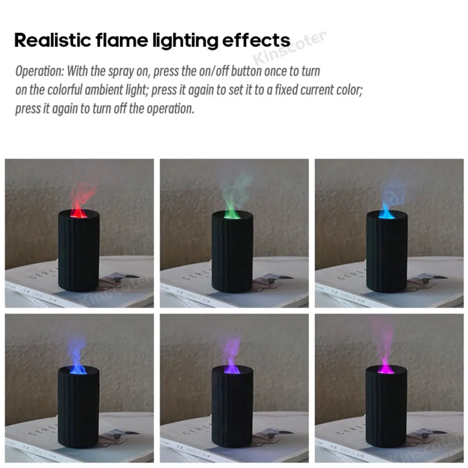 New Enhance Your Mood with LED Light Car Essential Oil Aromatherapy Diffuser Flame Humidifier - Auto Air Purifier and Air Freshe