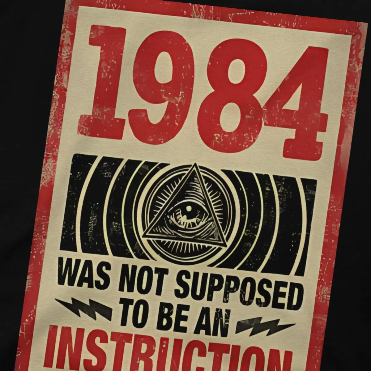 1984 Tyranny T Shirts Men\'s Cotton Vintage T-Shirt Crewneck George Orwell Tees Short Sleeve Clothing Graphic