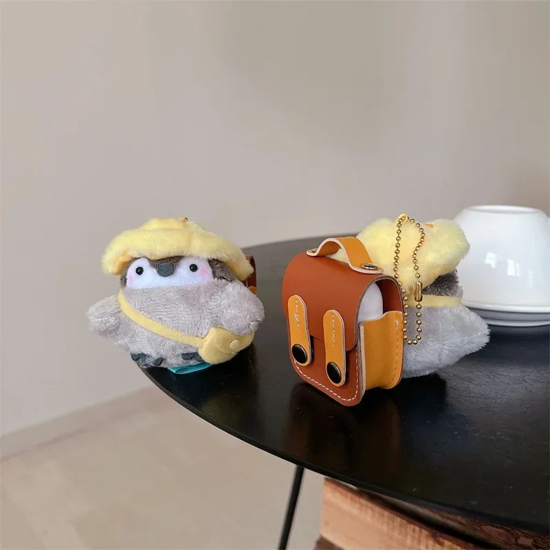 Plush Penguin Backpack Case for AirPods 4 Airpod 1 2 3 Pro Pro2  Bluetooth Earbuds Charging Box Protective Earphone Case Cover