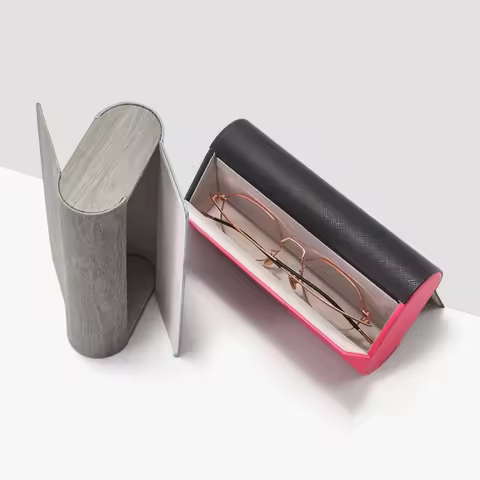 Double Layer Glasses Case PU Leather Sunglasses Box 2 Pair Eyeglasses Holder Portable Eyewear Container For Men Women Students