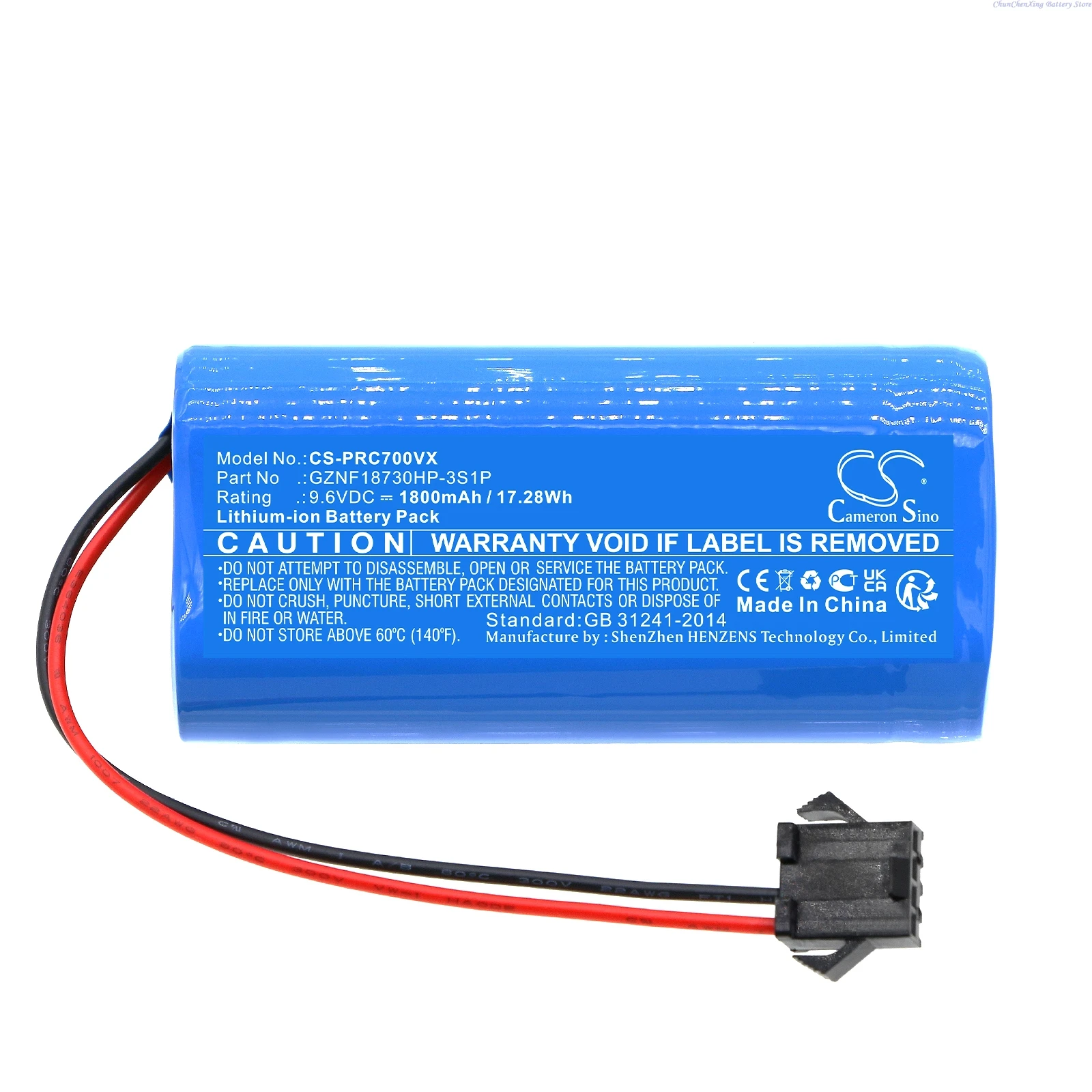 

Cameron Sino 9.6V 1800mAh Vacuum Cleaner Replacement Battery GZNF18730HP-3S1P for Pure Clean PUCRCX70 Version 1 +TOOL