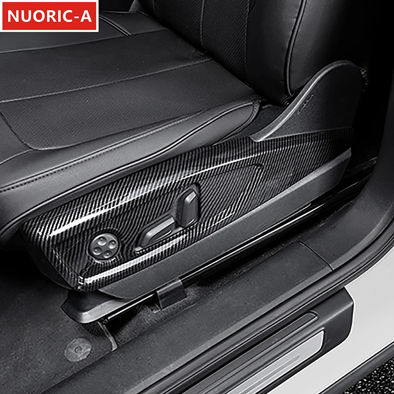 

Цвет углеродного волокна, боковая кнопка регулировки сиденья автомобиля, панель, рамка, накладка для Audi Q5 FY 2018-2022, аксессуары для интерьера, наклейки