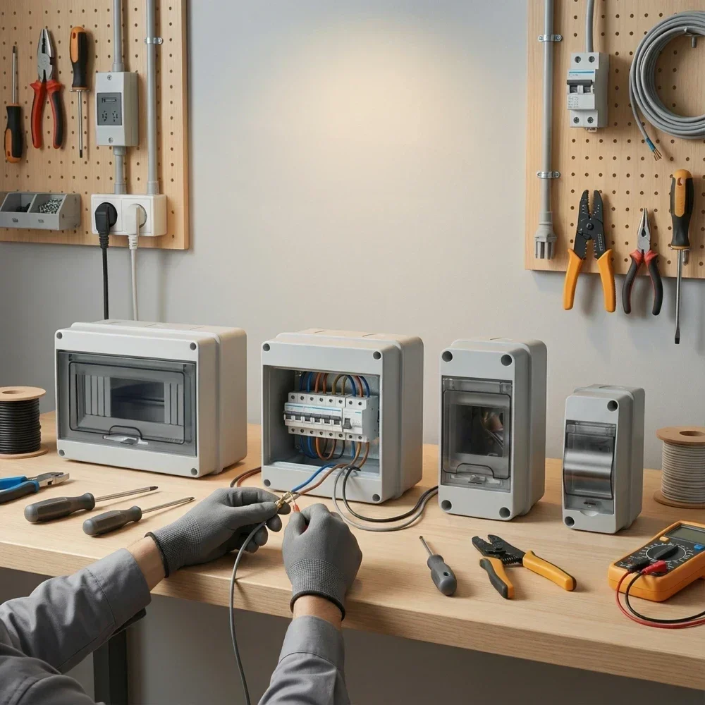 IP65 Waterproof Electrical Junction Box ABS Plastic Distribution Board 2/3/5/8 Way Outdoor Enclosure for CCTV Solar System