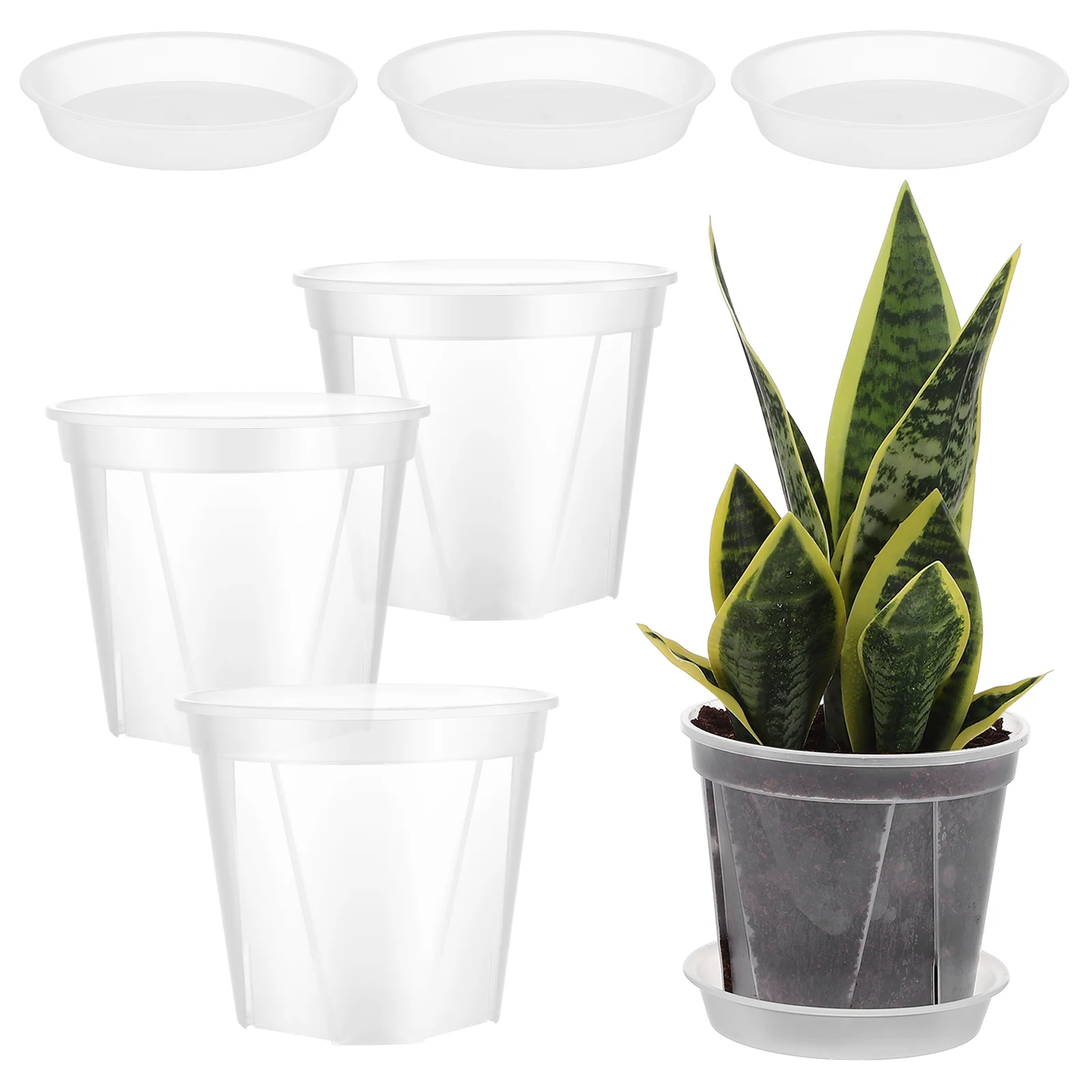 

4 Pcs Breathable Root Control Pot Nursery Garden Flowerpot Rose Clear Plants Pots