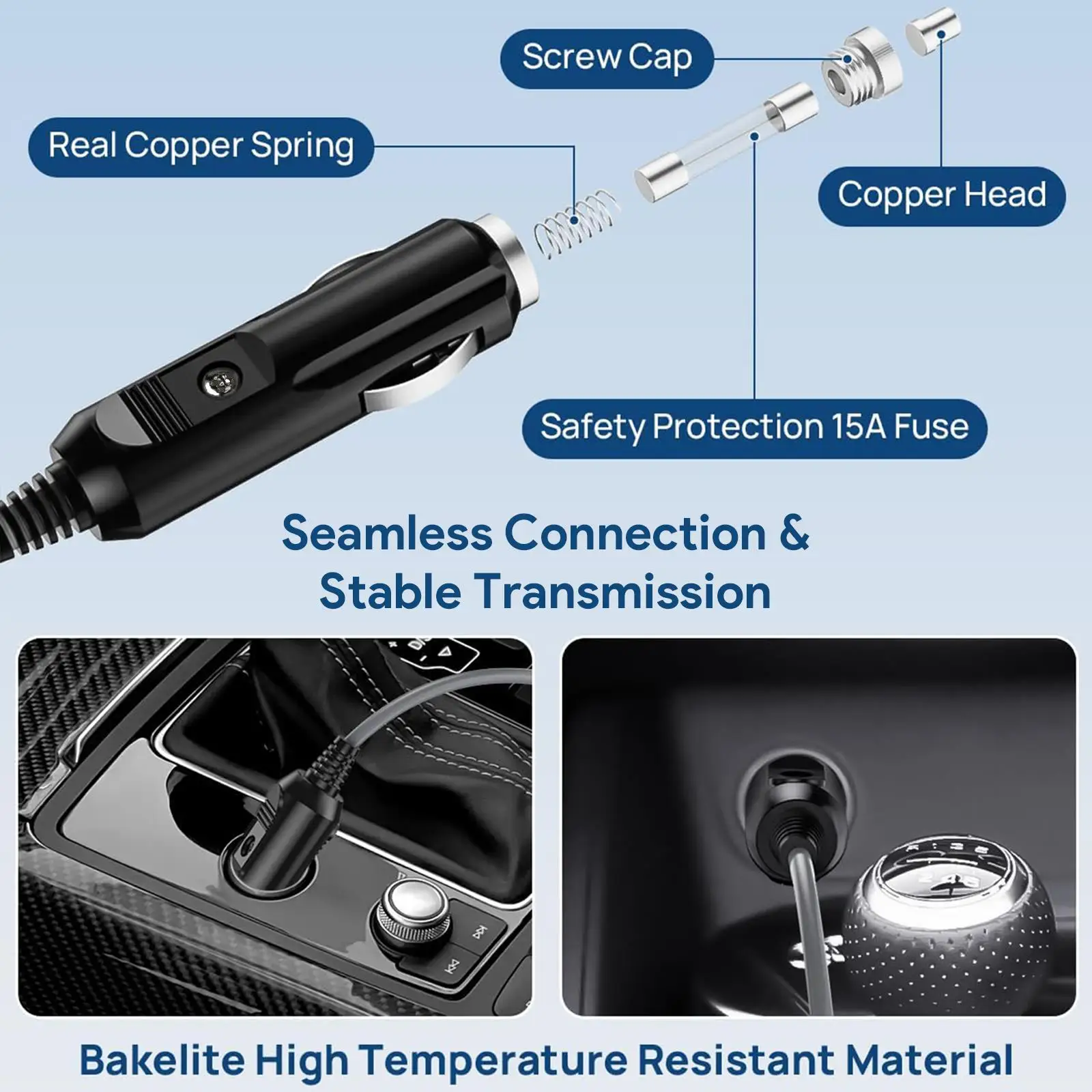 Car Cigarette Lighter Plug 12V-24V 240W 20A Replacement Car Cigarette Lighter Power Plug To DC Adapter Charger Auto Accessories view 5