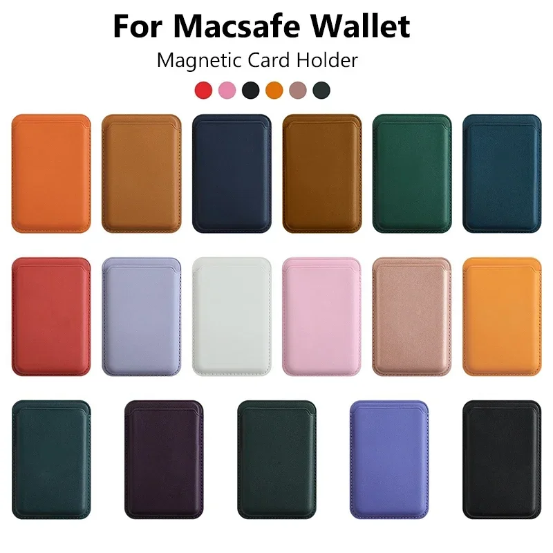 Magsafe-funda magnética de cuero para iPhone, carcasa de lujo con tarjetero para modelos 13, 12, 16, 14 Pro Max, 15Pro, S24