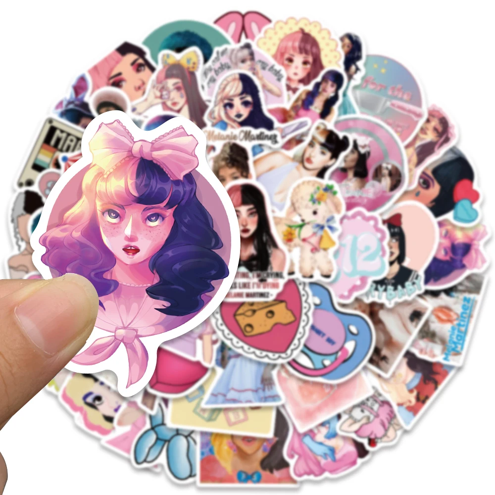 50pcs Melanie Martinez Hot Singer Stickers Aesthetic Decals For Girls Suitcase Scrapbook Phone Guitar Diary Car Stickers