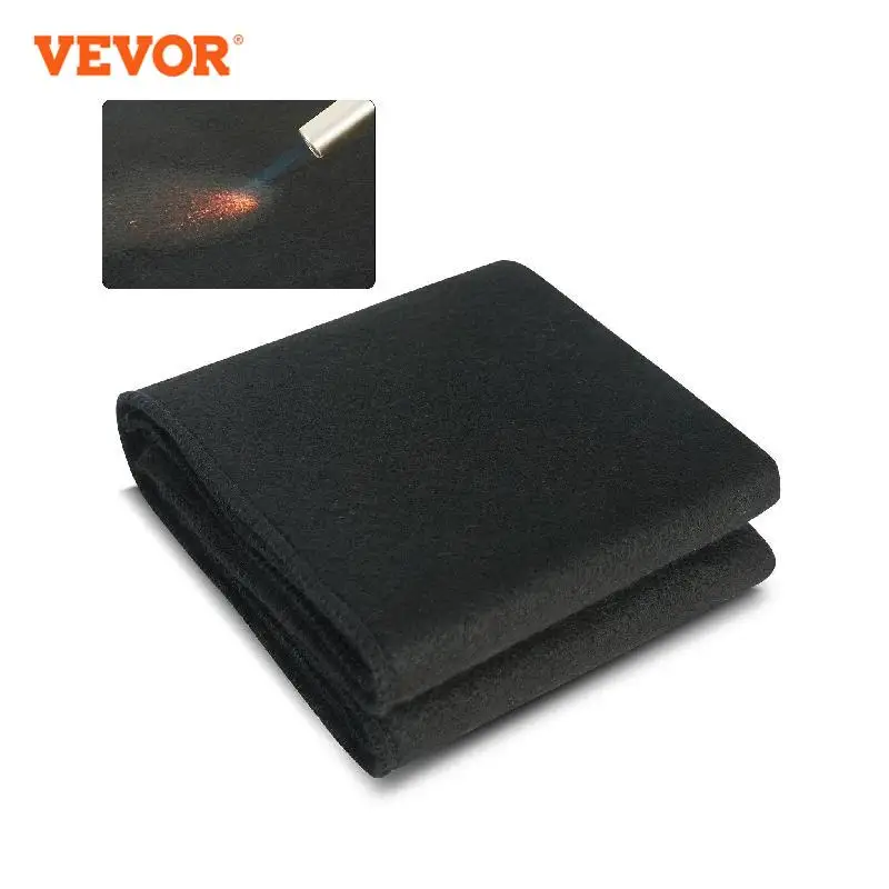 VEVOR Manta de soldadura retardante de llama, manta ignífuga de 310 x 700 mm, fibra de carbono, resistente al calor, 982 ℃, estera de soldadura aislante cortable para protección contra chispas