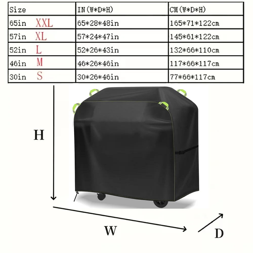 210D Oxford BBQ Grill Cover Waterproof Dustproof Sun Resistant Outdoor Barbecue Protective Cover Camping Picnic Rain Shelter