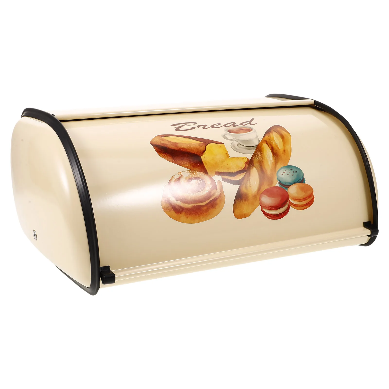 

Retro Box Storage Container for Kitchen Countertop Display Case Metal Bread Boxes Holder BinVintage Baking Style Bread