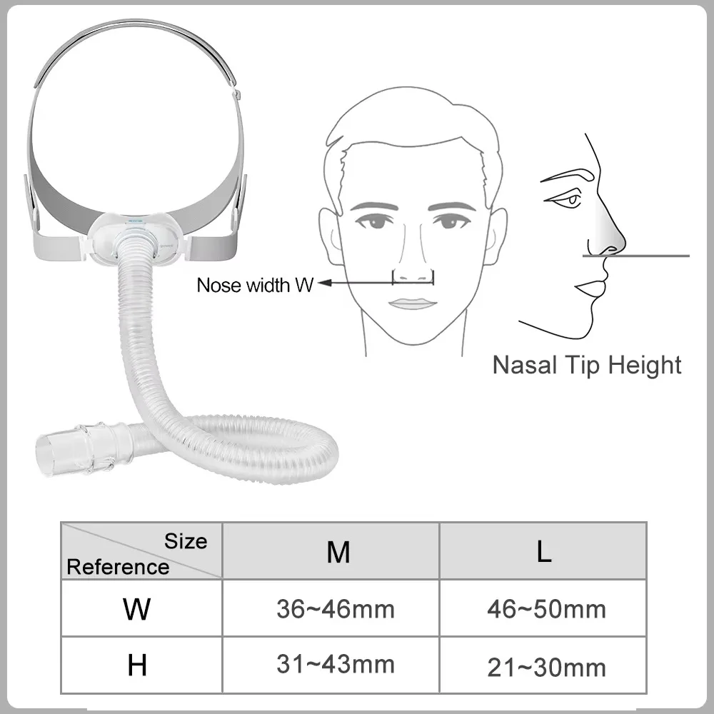 Yuwell YN06 CPAP Nose Mask Nasal Pillow Mask With Adjustable Headgear Comfortable Breath Anti-Snoring Sleep Apnea Mask Accessory