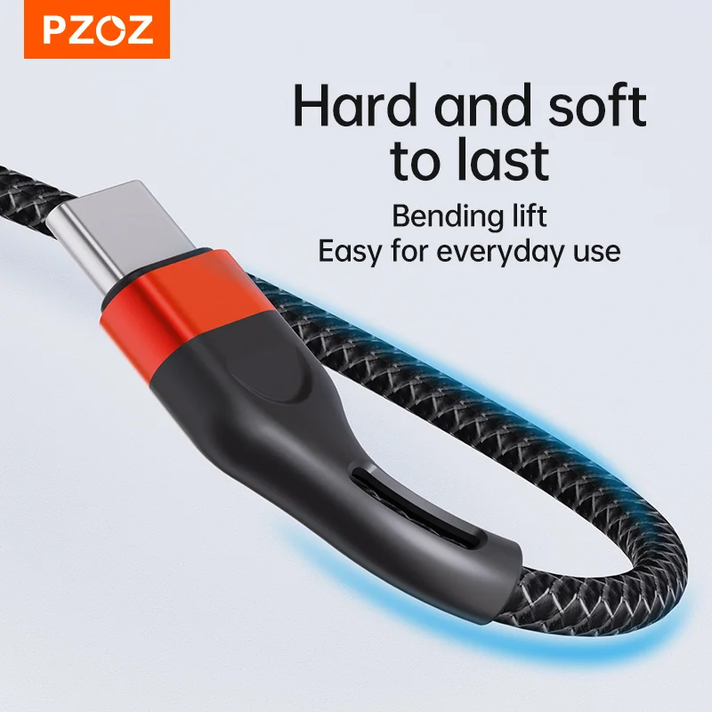 PZOZ 66W 3 in 1 6A USB Type C Cable Super Fast Charging Micro USB C Cable For iPhone Samsung Xiaomi Huawei Phone Cord Charger image 5