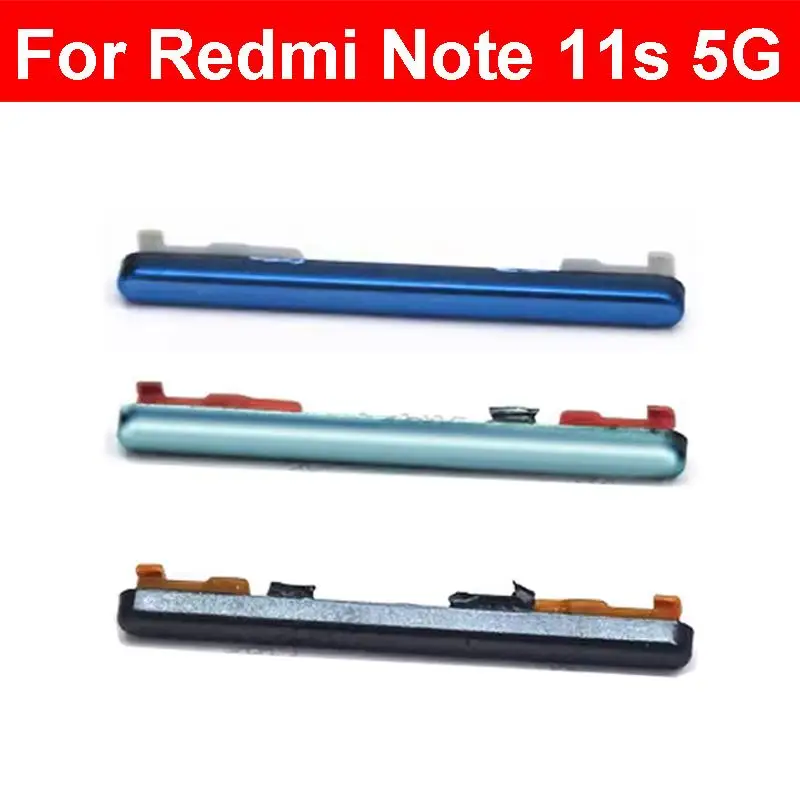 Up/Down Volume Side Button For Xiaomi Redmi Note 11S 5G Power Volume Button Side Key   Replacement Repair Spare Parts