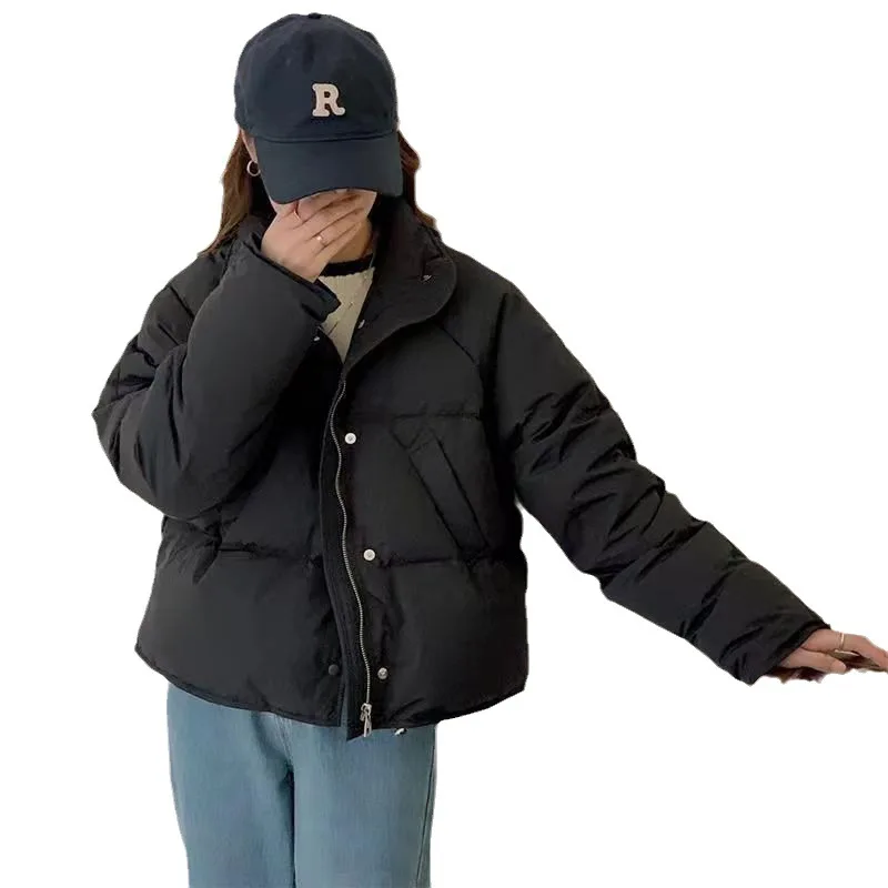 Down Cotton Jacket Women's Short 2023 Korean Version Solid Color Fashionable Bread Jacket Warm Winter Jacket Cotton Jacket Trend
