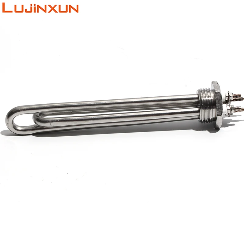 LUJINXUN 12V 36V Submersible Water Heater Element Stainless Steel Heating Double U Type with 1 Inch Thread