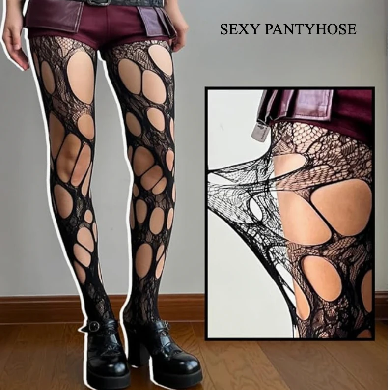 Spicy Girls Tight Breathable Pantyhose Celebrity Fishnet Bodystockings Womens High Waisted Straps Socks Black White Hosiery