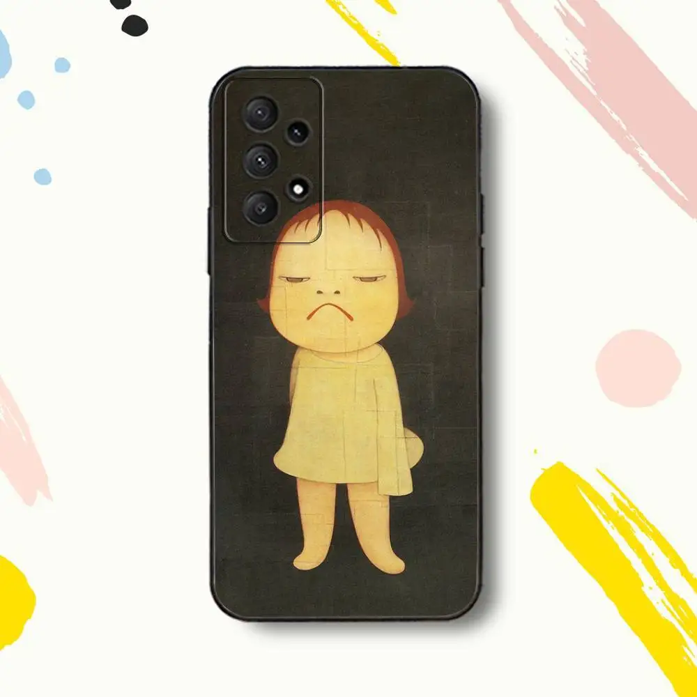 クラシック YoshitomoS N-Nara 電話ケース Samsung Galaxy A 80、72、73、91、53、22、51、52、5G、Plus、J、Note ソフトブラックカバー用