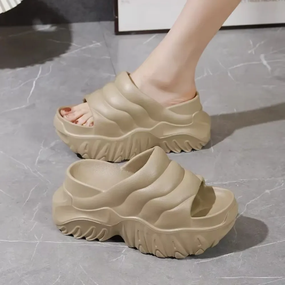 

Comfortable Casual Wedges Slippers Light Slip on 10cm Increased Summer Sandals Soft EVA Breathable Sandals Female