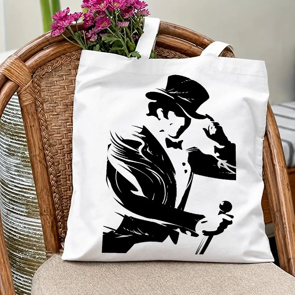 Classic Whisky Johnnie Walker Storage Bags Eco Canvas Tote Odorless Reusable Double Print Shopping Bag