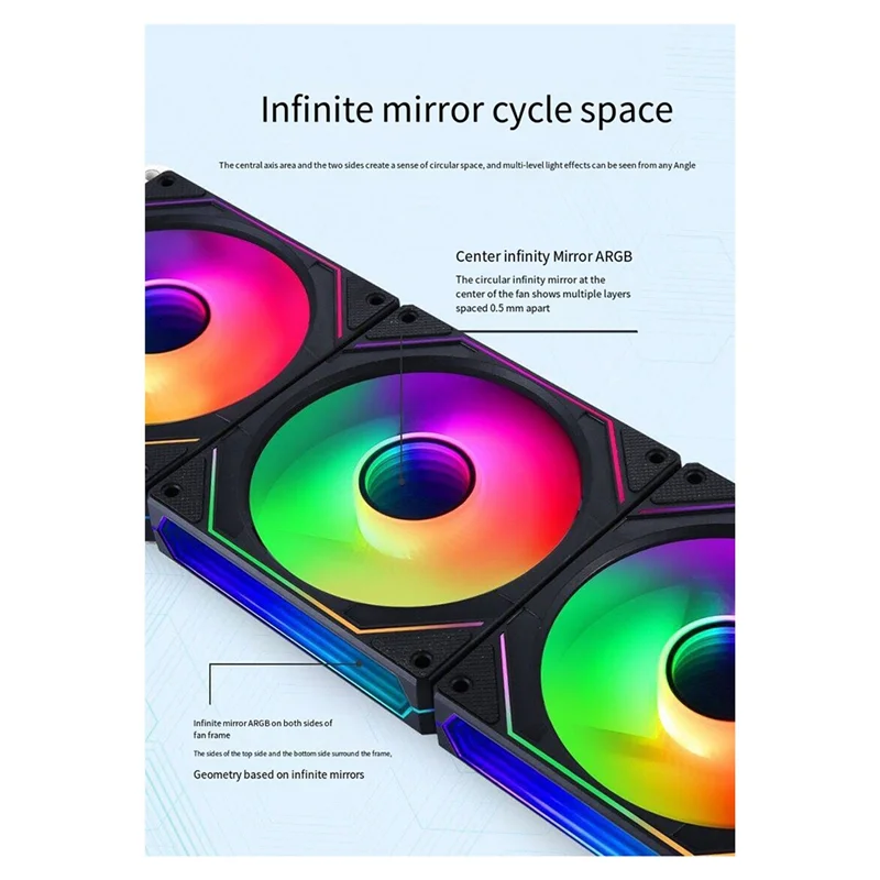 The Fan Side Of The Prism 6Pro Chassis Supports ARGB Synchronized PWM Intelligent Temperature Control White