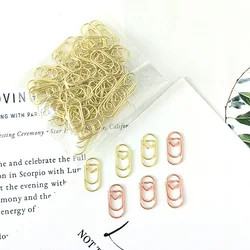50Pcs Mini Love Paper Clips Metal Binder Clips Notebook Planner Bookmarks Tickets Clamps Office Binding Supplies Accessories