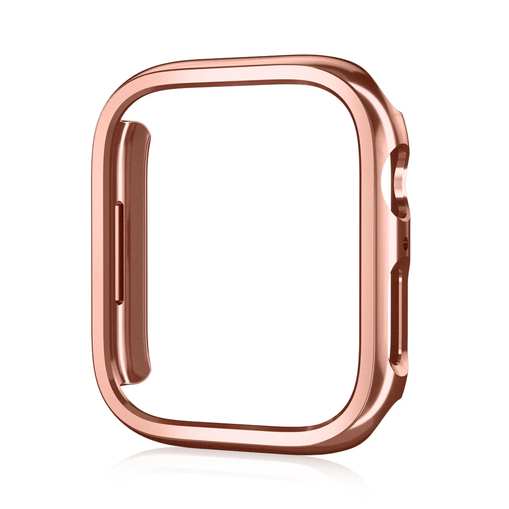 Cadre de boîtier de pare-chocs PC rigide pour Apple Watch, modules plaqués, coque Seton, iWatch SE, 9, 8, 7, 6, 5, 4, 3, 2, 45mm, 41mm, 38mm, 42mm, 40mm, 44mm