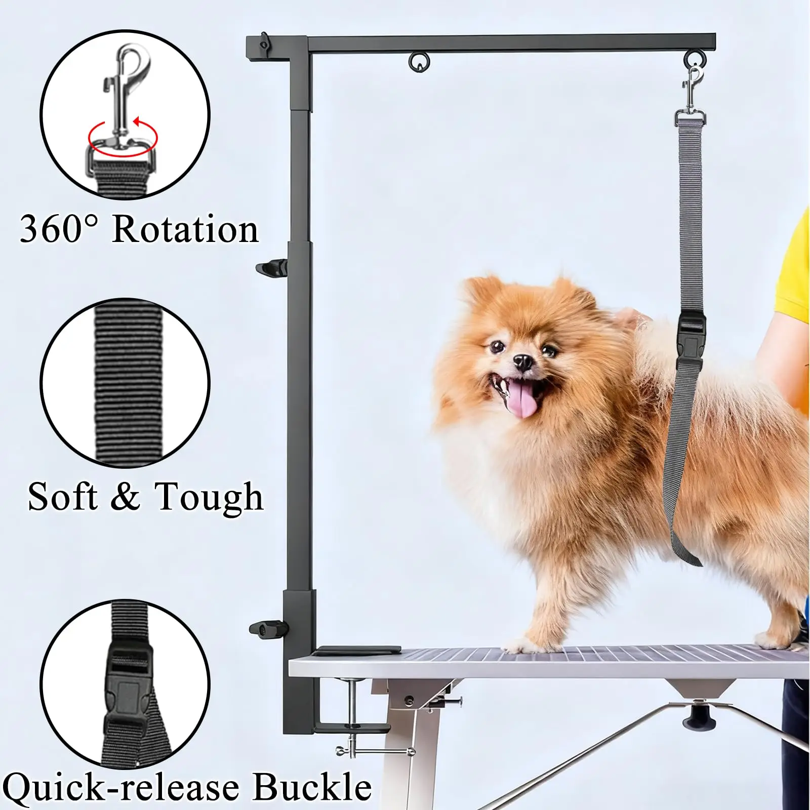 2 Pcs Adjustable Nylon Pet Grooming Loops Noose Loop Fixed Safety Tether Straps for Dog Grooming Bathing Bathtub Accessories