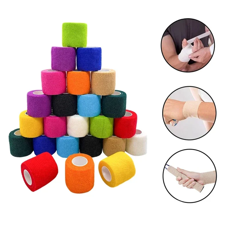 Sports Elastic Bandage Elastoplast Self Adhesive Tape Protect Finger Wrist Palm Arm Shoulder Knee Ankle Pets Leg Tattoo Safety