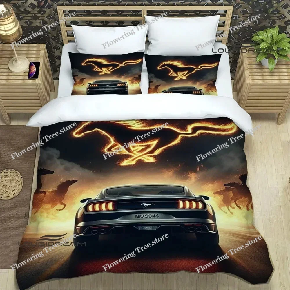 3D M-Mustang Car Logo Bedding Sets Exquisite Bed Supplies Set Duvet Cover Bed Comforter Set Bedding Set Luxury Birthday Gift