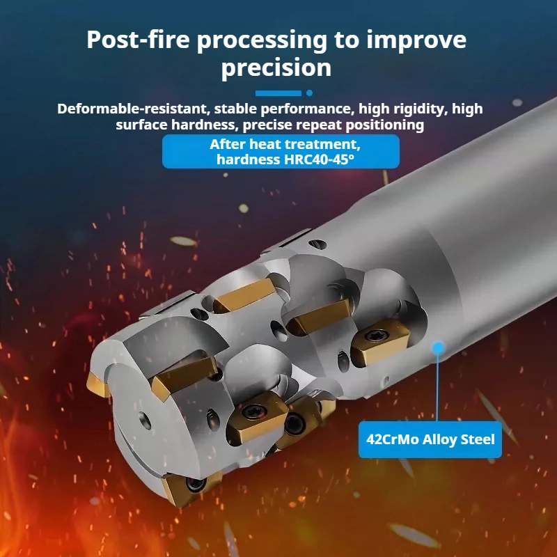 BAP300R 400R Corn milling cutter Rod Spiral Side Roughing Cutting Spiral Groove Machining Center Tool for APMT1135 1604 insert