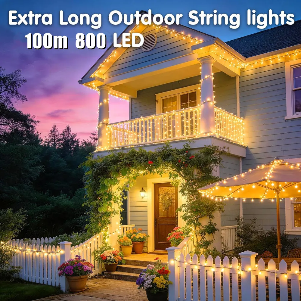 50M LED Fairy String Lights Kerstverlichting voor thuis Nieuwjaarsfeest Buiten Tuin Straatdecoratie met EU-stekker