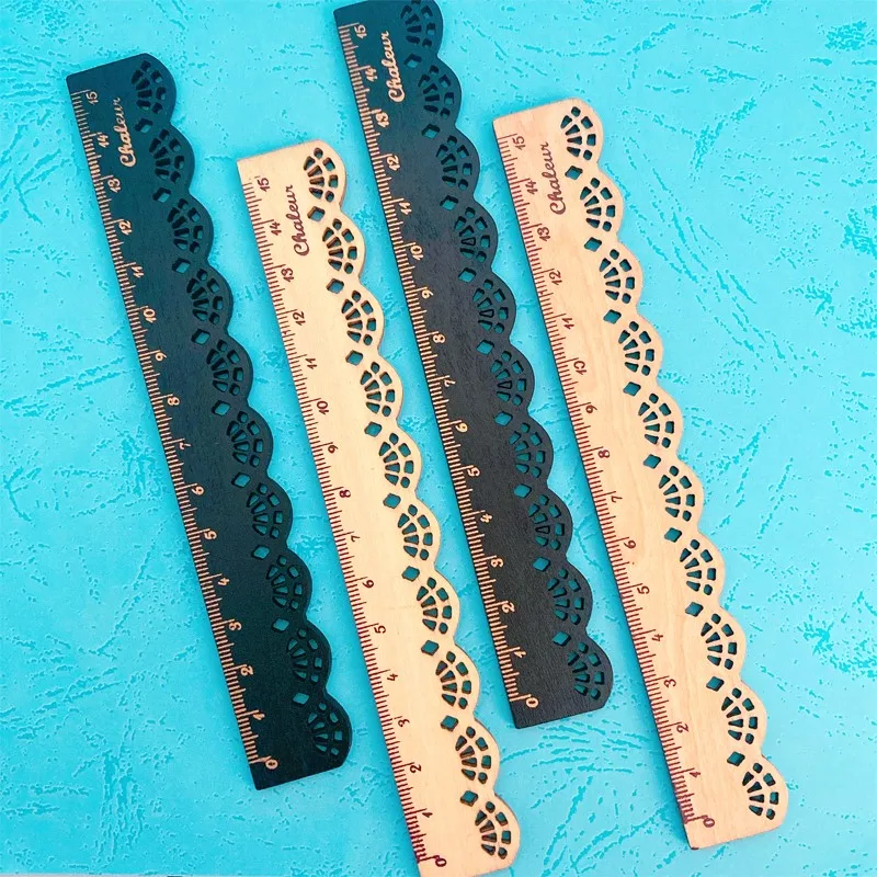 1pcs/lot Lovely  vintage lace design wood  Straight Ruler 15cm Bookmark Ruler Painting Learning Stationery