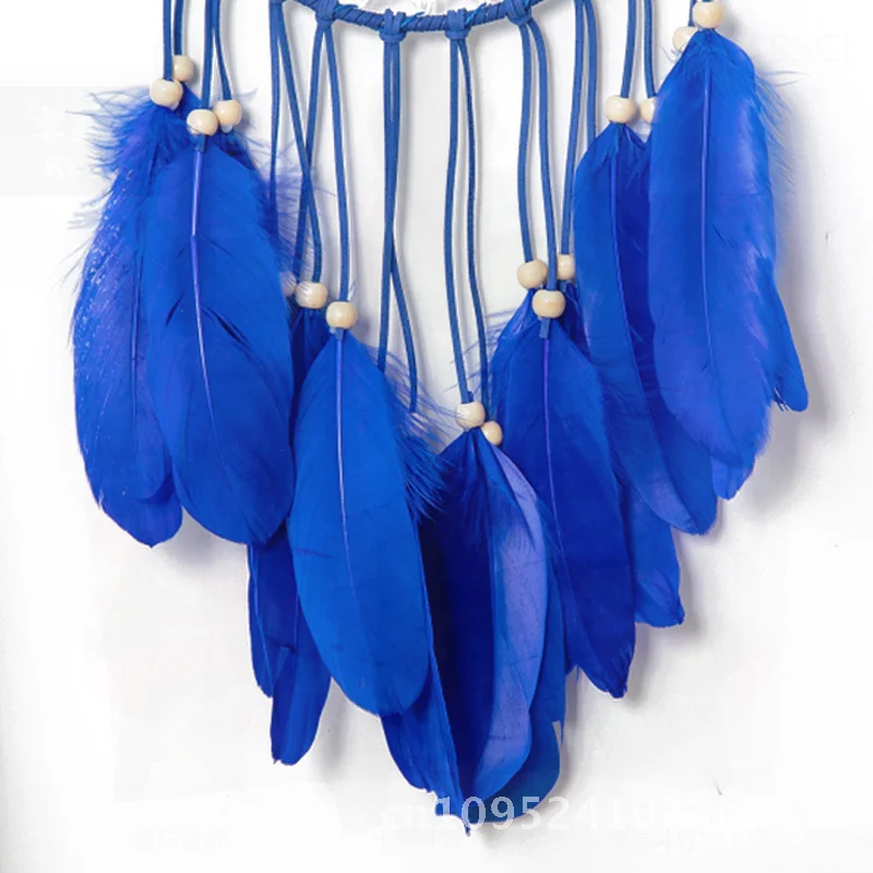 

Blue Moonlight Dream Catcher Pendant Wind Chime Carefully Selected Ins Style Hand-Woven Artificial Feather Home Decor Elegant