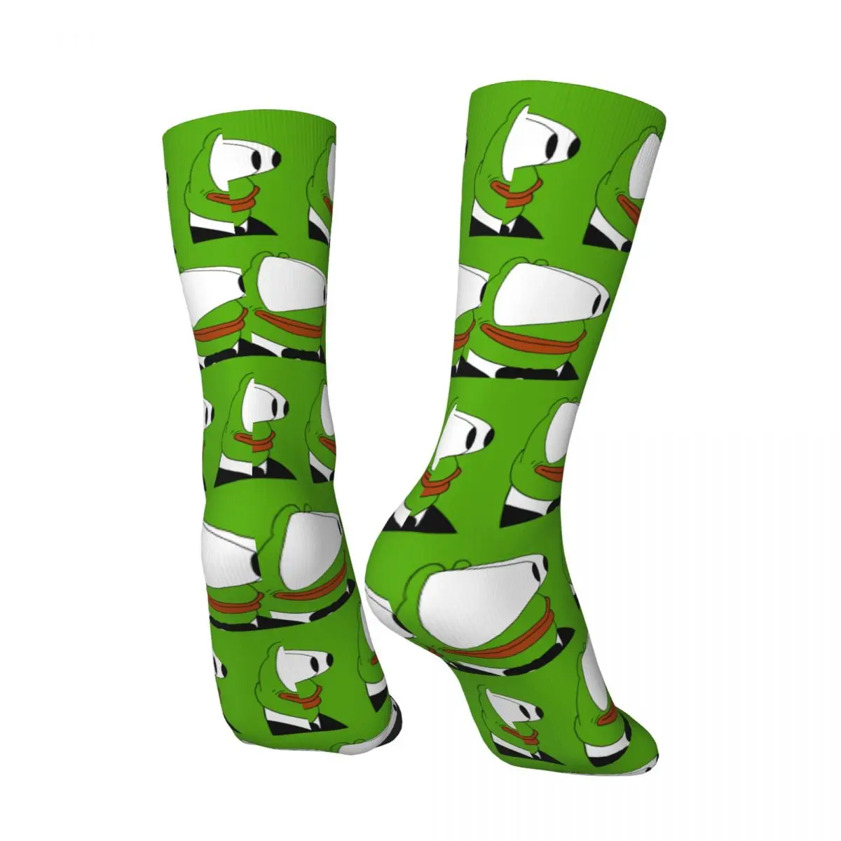 Funny Crazy compression Sock for Men Booba HD Hip Hop Vintage Pepe Frog Animal Seamless Pattern Printed Boys Crew Sock Casual