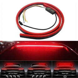 Car Styling High Rear Additional Stop LED Lights Turn Signal Flashing DRL Running Lamp Red Auto Brake Flexible Strips Hood Light
