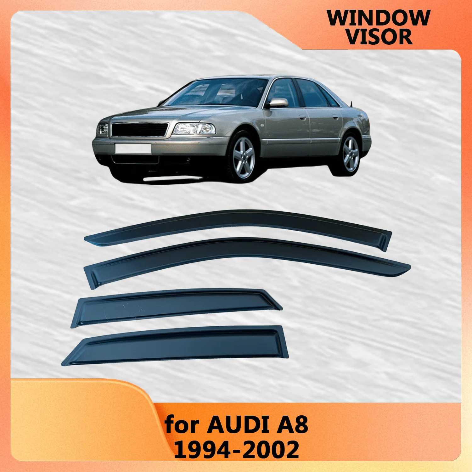 

For AUDI A8 1994 1995 1996 1997 1998 1999 2000 2001 2002 Wind Deflectors Rain Guards Door Visor Vent Shades Ventvisor Window