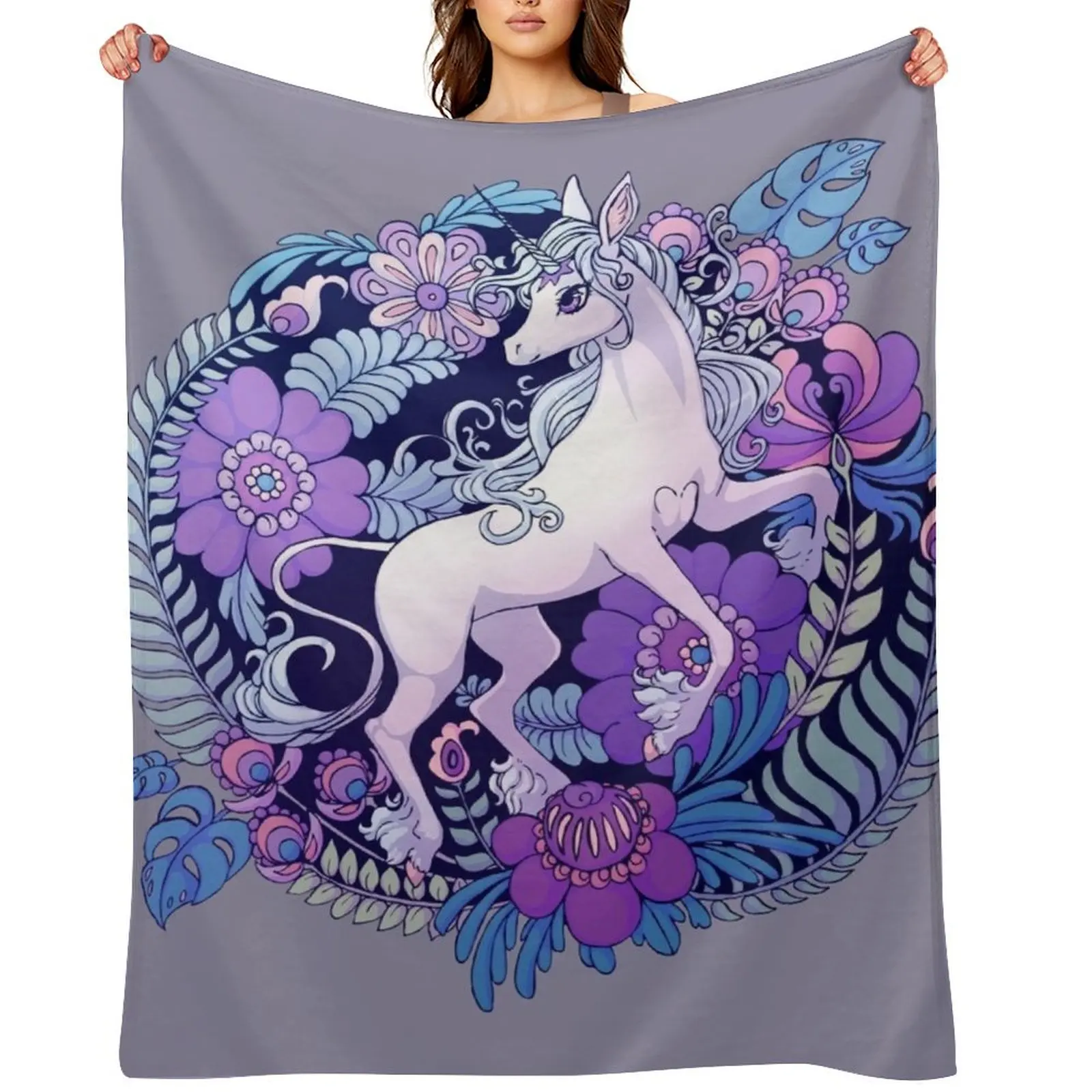

The Last Unicorn Throw Blanket Vintage Personalized Gift manga Extra Large Throw Blankets