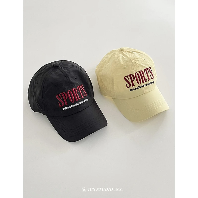 All-Matching Sun-Proof Peaked Cap Women's Korean-Style Embroidered Letters Lightweight Quick-Drying Sun Protection Baseball Cap