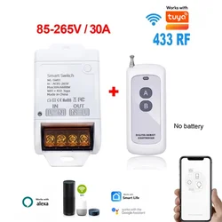 Tuya Wifi 30A Switch Module Wireless Relay Controller AC 220V 110V DC 12V 24V Smart Life APP Voice Remote Control Smart Timer