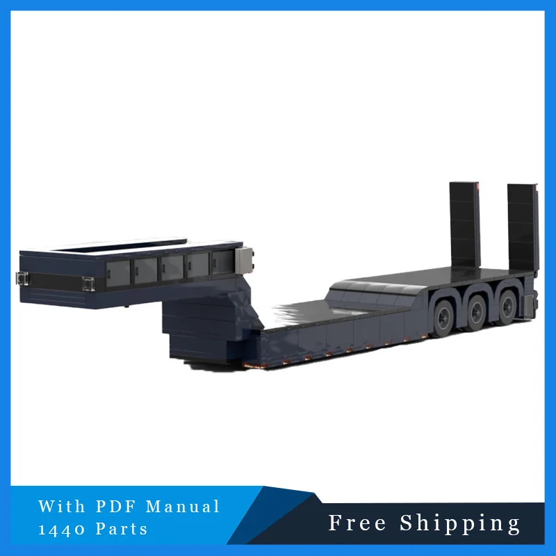 1440 Uds. Coche urbano, modelo de camión azul, bloques de construcción MOC, vehículo resistente, ingeniería de construcción, juguete de ladrillo, regalo de cumpleaños